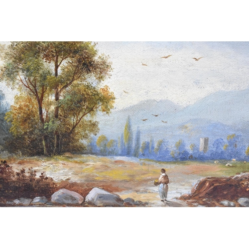 193 - A Framed Oil on Canvas, N Bielkowski, (English School, 19th Century), Figure in Rural Landscape, Sig... 