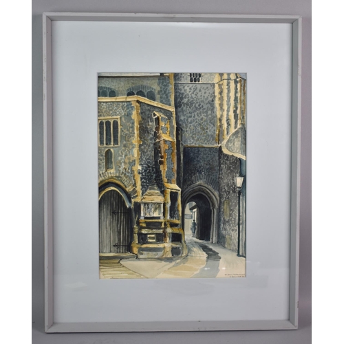 195 - A Framed Watercolour, St. Johns Church, Maddermarket by G Jones, 1964, 24x34cms