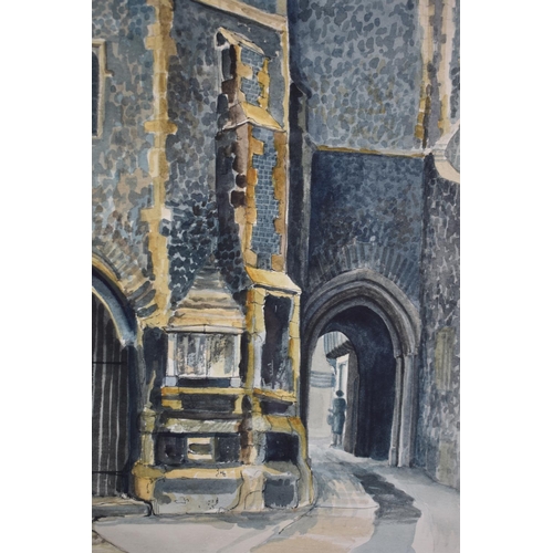 195 - A Framed Watercolour, St. Johns Church, Maddermarket by G Jones, 1964, 24x34cms