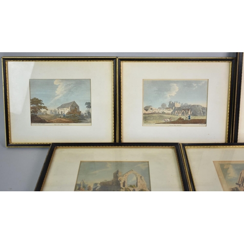 204 - A Collection of Five Hogarth Framed Coloured Engravings, Shropshire Famous Buildings