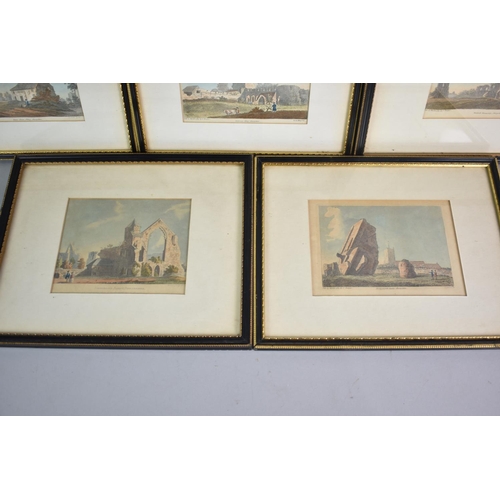 204 - A Collection of Five Hogarth Framed Coloured Engravings, Shropshire Famous Buildings