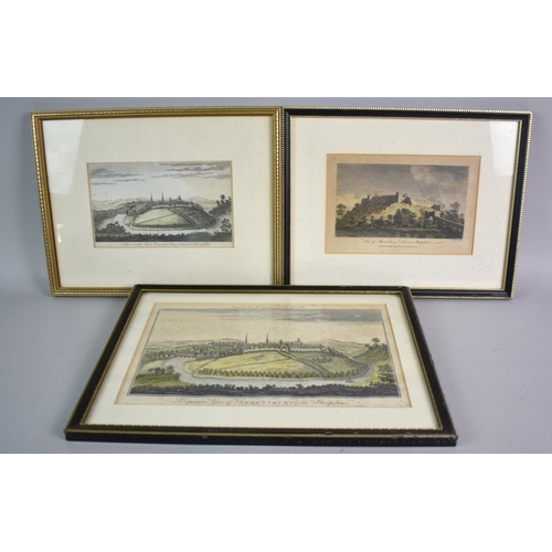 205 - Three Framed Coloured Engravings, Shrewsbury