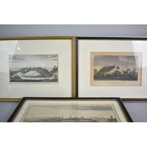 205 - Three Framed Coloured Engravings, Shrewsbury