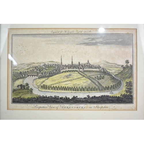 205 - Three Framed Coloured Engravings, Shrewsbury