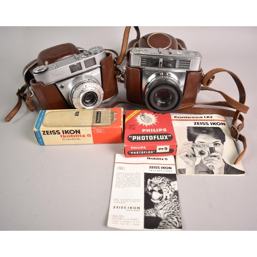 206 - A Vintage Zeiss Ikon Contessa LKE Leather Cased Camera together with a Kodak Renitent 1A Leather Cas... 