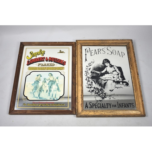 220 - Two Reproduction Advertising Mirrors for Lambert and Butler and Pears Soap, 46x61cms