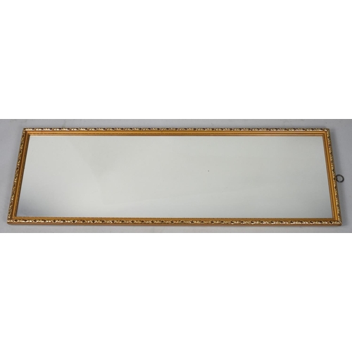 227 - A Mid 20th Century Rectangular Gilt Framed Dressing Mirror, 95x31cms