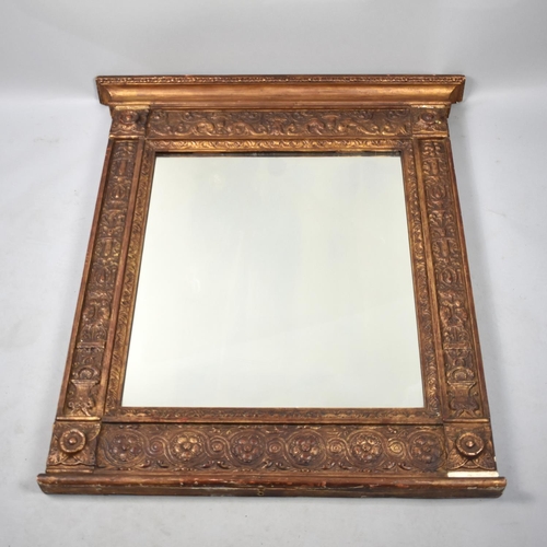 229 - A Moulded Gilt Framed Rectangular Pier Mirror, 81cms Wide and 96cms High