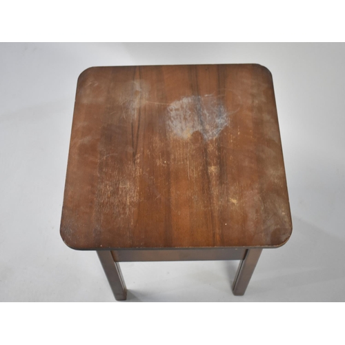 247 - A 1960s Walnut Lift Top Sewing Box with 37cms Square Top