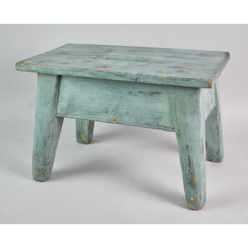 253 - A Painted Pine Rustic Stool, 37x21cms