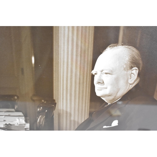 332 - A Framed Photograph Print of Churchill, Subject 50x39cm