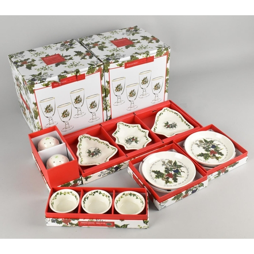 339 - A Collection of Boxed Portmeirion The Holly and the Ivy to Include Glasses, Dishes etc