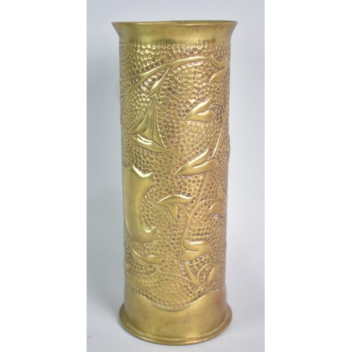 34 - A 1917 Trench Art Brass Shell Case, 23cms High