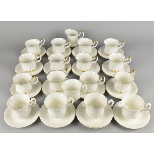 340 - A Collection of Royal Albert White Glazed Coffee Cans and Saucers to Comprise Set of Twelve Val D'or