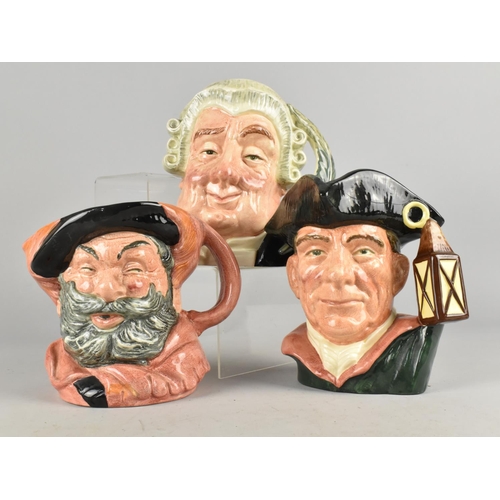 353 - Three Royal Doulton Character Jugs, Falstaff, The Lawyer and Night Watchman Together with Four Ceram... 