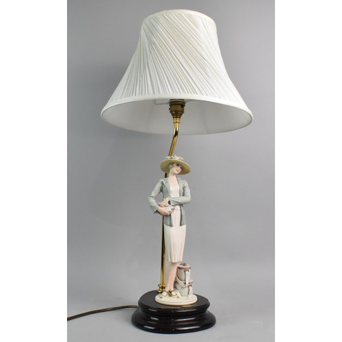 37 - An Italian Giuseppe Armani Figural Table Lamp with Shade