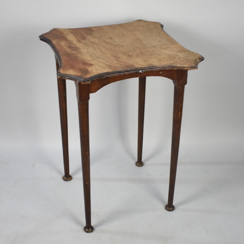 542 - An Edwardian Shaped Top Occasional Table on Tapering Turned Supports, 53cms Square