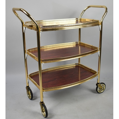 543 - A Late 20th Century Three Tier Tray Top Trolley, 74cms Wide