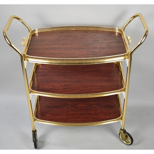 543 - A Late 20th Century Three Tier Tray Top Trolley, 74cms Wide