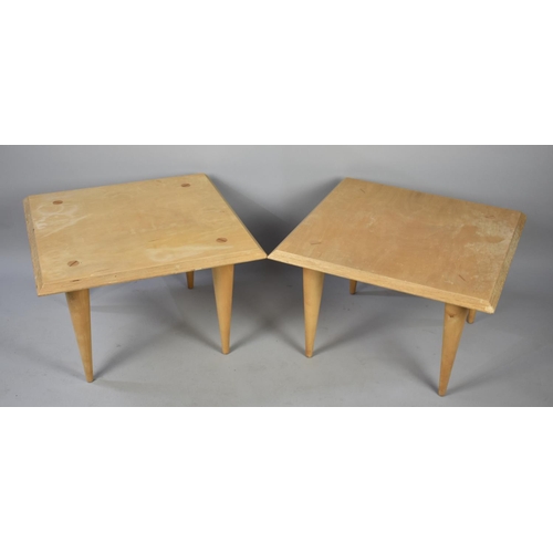 549 - A Pair of Laminated Square Topped Coffee Tables, 60cms Wide