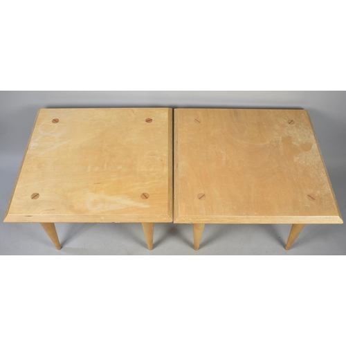 549 - A Pair of Laminated Square Topped Coffee Tables, 60cms Wide