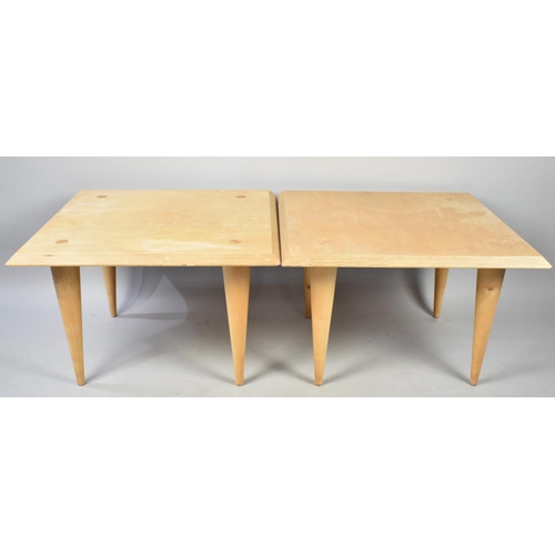 549 - A Pair of Laminated Square Topped Coffee Tables, 60cms Wide