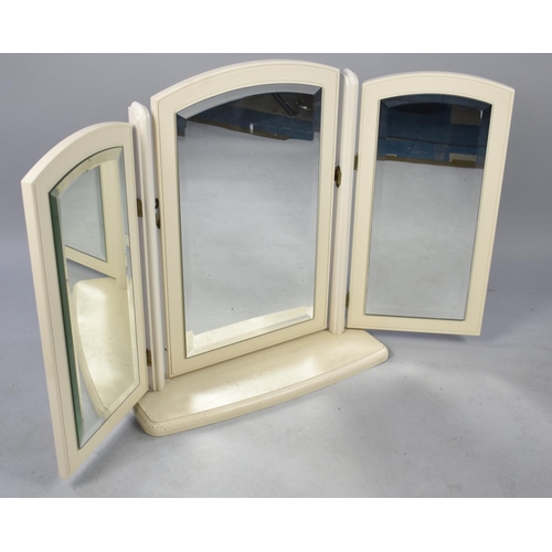 551 - A Modern Cream Painted Triple Dressing table Mirror, 56cms High