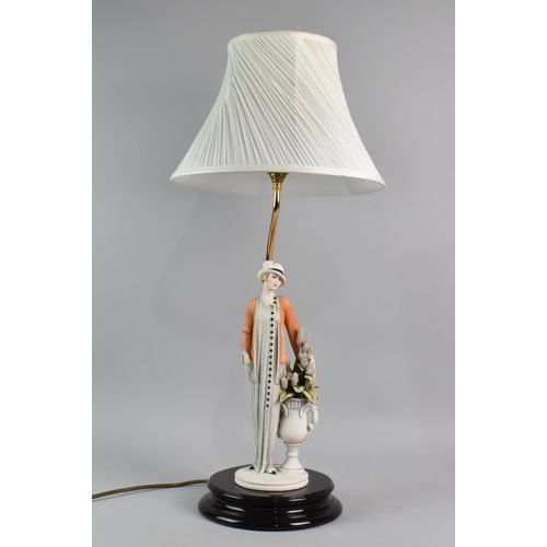 67 - An Italian Capodimonte Figural Table Lamp with Shade