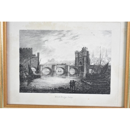 82 - A Collection of Four Framed Engravings, All Relating to Shrewsbury