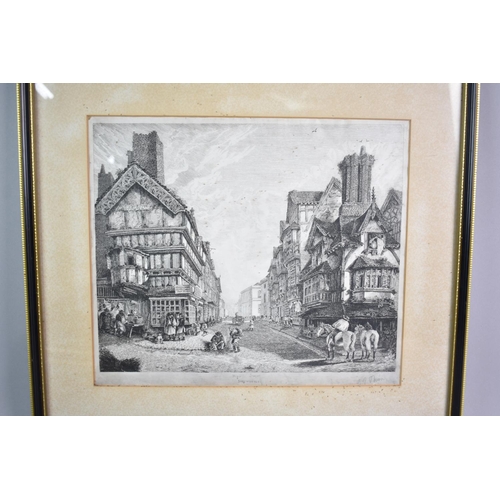 82 - A Collection of Four Framed Engravings, All Relating to Shrewsbury