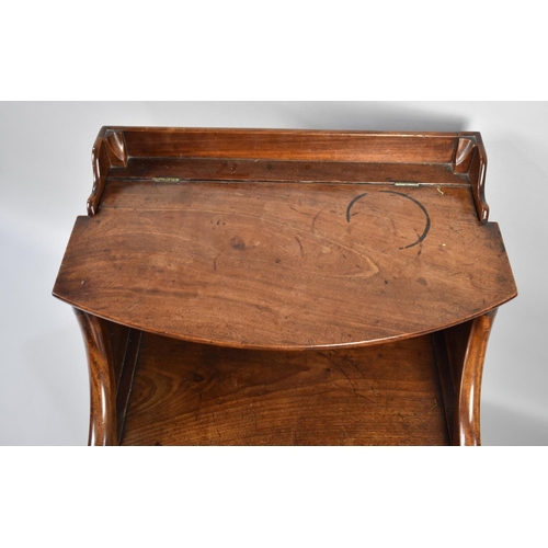 83 - A George III Mahogany Bow Fronted Commode Stool with Hinged Top, 57cms Wide and 77cms High