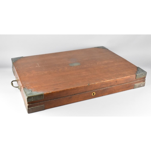 125 - An Early 20th Century Oak Case by Elkington and Co, (For Silver Oval Gallery Tray), 72cms Wide