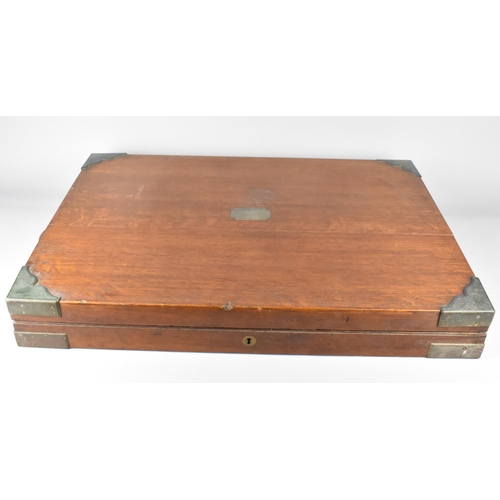 125 - An Early 20th Century Oak Case by Elkington and Co, (For Silver Oval Gallery Tray), 72cms Wide