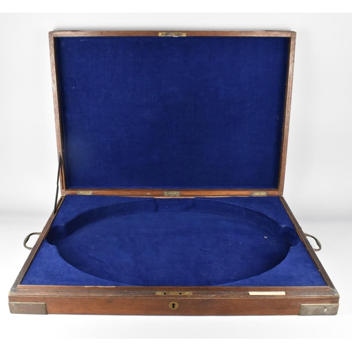 125 - An Early 20th Century Oak Case by Elkington and Co, (For Silver Oval Gallery Tray), 72cms Wide