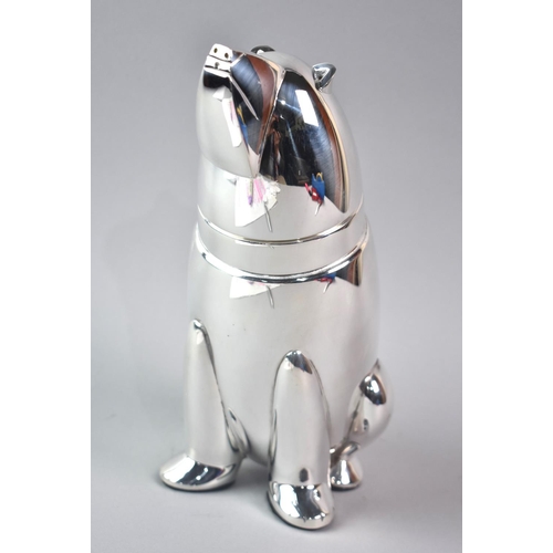 131 - A Novelty Silver Plated Cocktail Shaker in the Form of a Seated Polar Bear, 31cms High