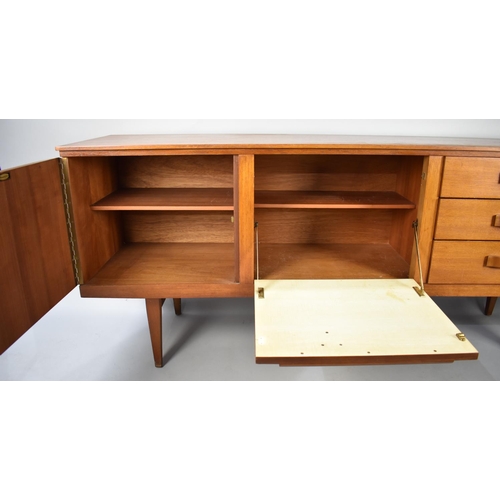 141 - A Mid Century Beautility Teak Sideboard with Three Drawers and Cupboards, 184cms Wide