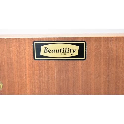 141 - A Mid Century Beautility Teak Sideboard with Three Drawers and Cupboards, 184cms Wide