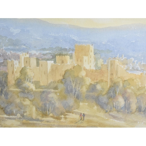 145 - A Framed Watercolour of Ludlow Castle, 51x35cms