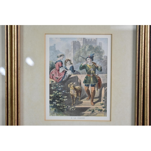 188 - A Set of Four Gilt Framed French Nursery Prints, 13x10cms