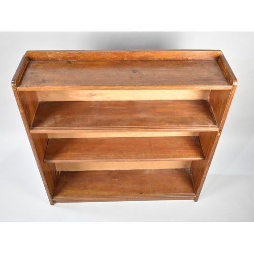 201 - A Mid 20th Century Oak Three Shelf Open Galleried Bookcase, 91cms Wide