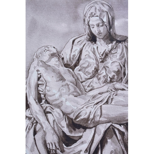 289 - A Framed Watercolour of Michelangelo's Pieta Madonna, Subject 19.5x28.5cm