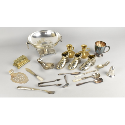 307 - A Collection of Metalwares to Comprise Silver Handled Kings Pattern Pickle Fork, Mother of Pearl Han... 