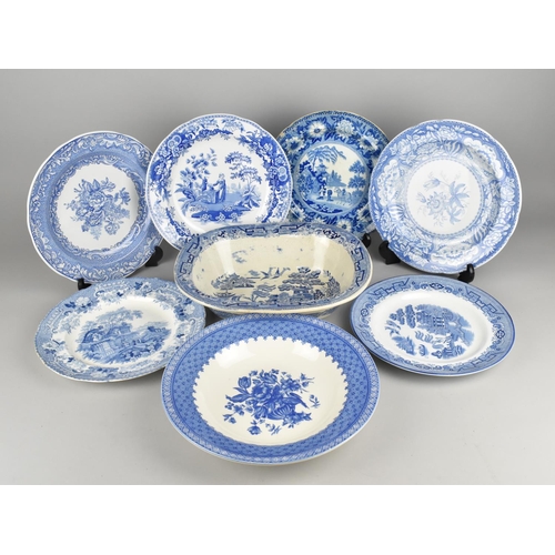 328 - A Collection of Various Blue and White to Comprise C.1820 Rogers Zebra Pattern Plate, Spode Blue Roo... 