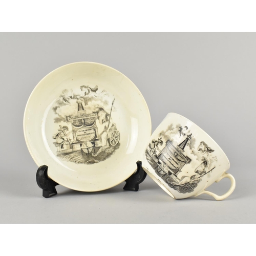 338 - A 19th Century Commemorative 'To the Memory Of Princess Charlotte' Tea Cup and Saucer (Some Conditio... 