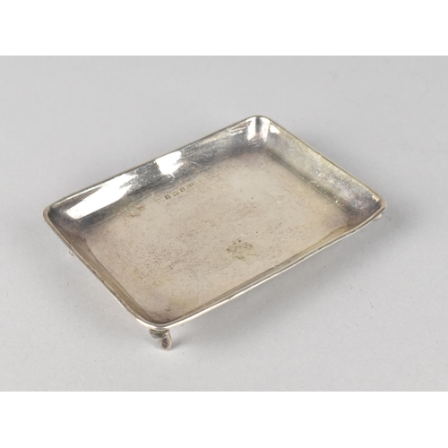 347 - A Silver Rectangular Footed Dish (Missing One Foot) by T.W, Birmingham Hallmark, 47g