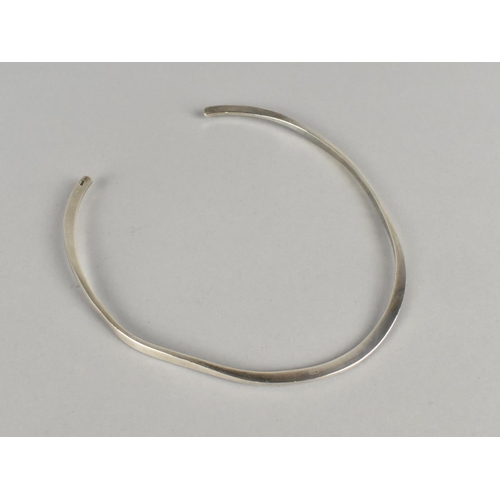 353 - A Heavy Silver Torque, London Hallmark, makers Mark TS and Stamped 925, 44gms Approx