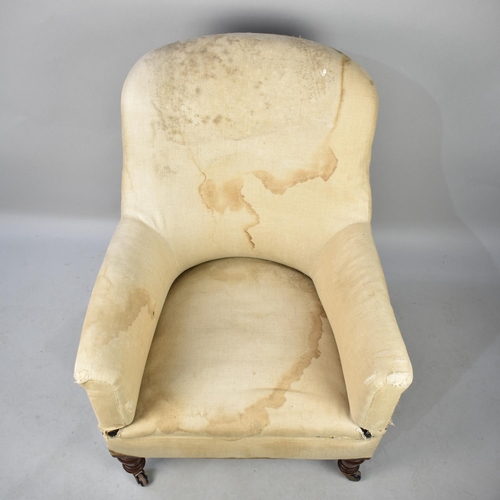 438 - A Late Victorian/Edwardian Ladies Tub Armchair for Reupholstery