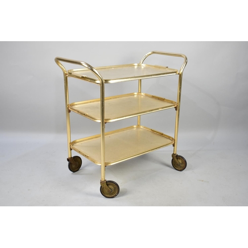 444 - A Mid 20th Century Metal Three Tier Trolley