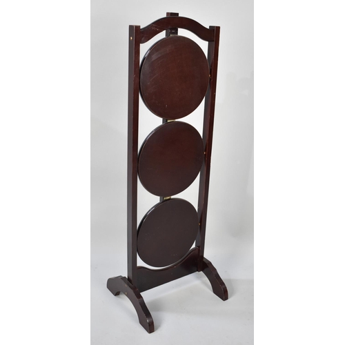 449 - A Modern Three Tier Wooden Cake Stand, Handle Glued