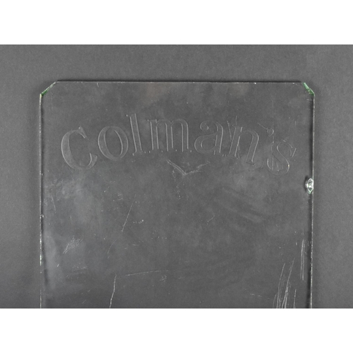 454 - A Vintage Etched Glass Pane Inscribed for 